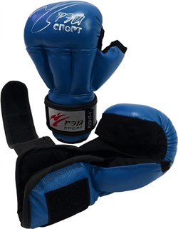 Перчатки для рукопашного боя Рэй-спорт FIGHT-1 иск.кожа Синий - фото 10355