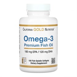 Омега Omega-3 Premium Fish Oil California Gold 100 капс. 12588 - фото 10602