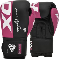Перчатки боксерские RDX BOXING GLOVES REX F4 Розово-черный - фото 10770