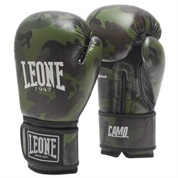 Перчатки боксерские"LEONE"CAMO натуральная кожа Зеленый - фото 11064