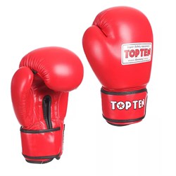 Перчатки боксерские реплика TOP TEN кожа Красный - фото 11093