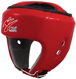 Шлем для единоборств с закрытым верхом Рэй-Спорт БОЕЦ-3, иск. кожа Красный  - фото 12121