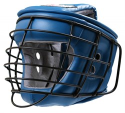 Шлем с металлической маской Рэй-Спорт ТИТАН-2 для АРБ иск.кожа Красный - фото 12132