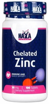 Цинк Haya Labs Chelated Zinc 30мг. 100 таб. 15042