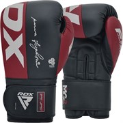 Перчатки боксерские  RDX BOXING GLOVES REX F4 Черно-бордовый
